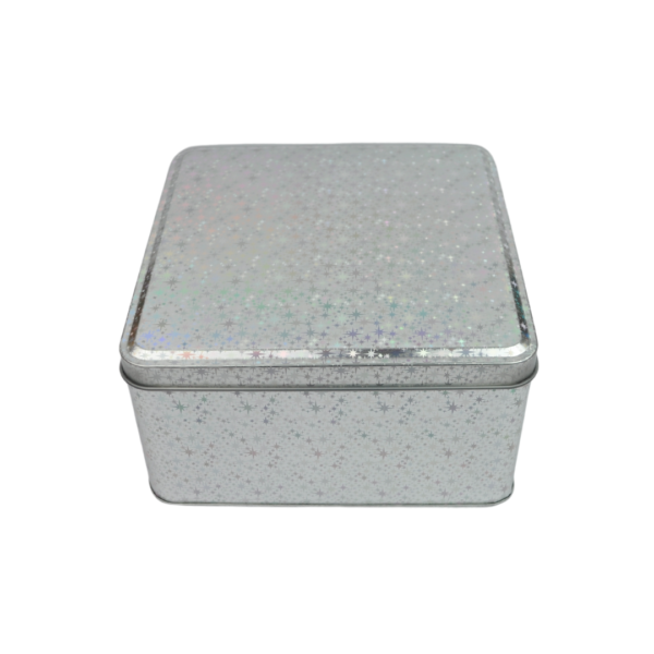 STEEL TIN:SQ-15.5*15.5*8.3CM (03196-WT/DOZ)